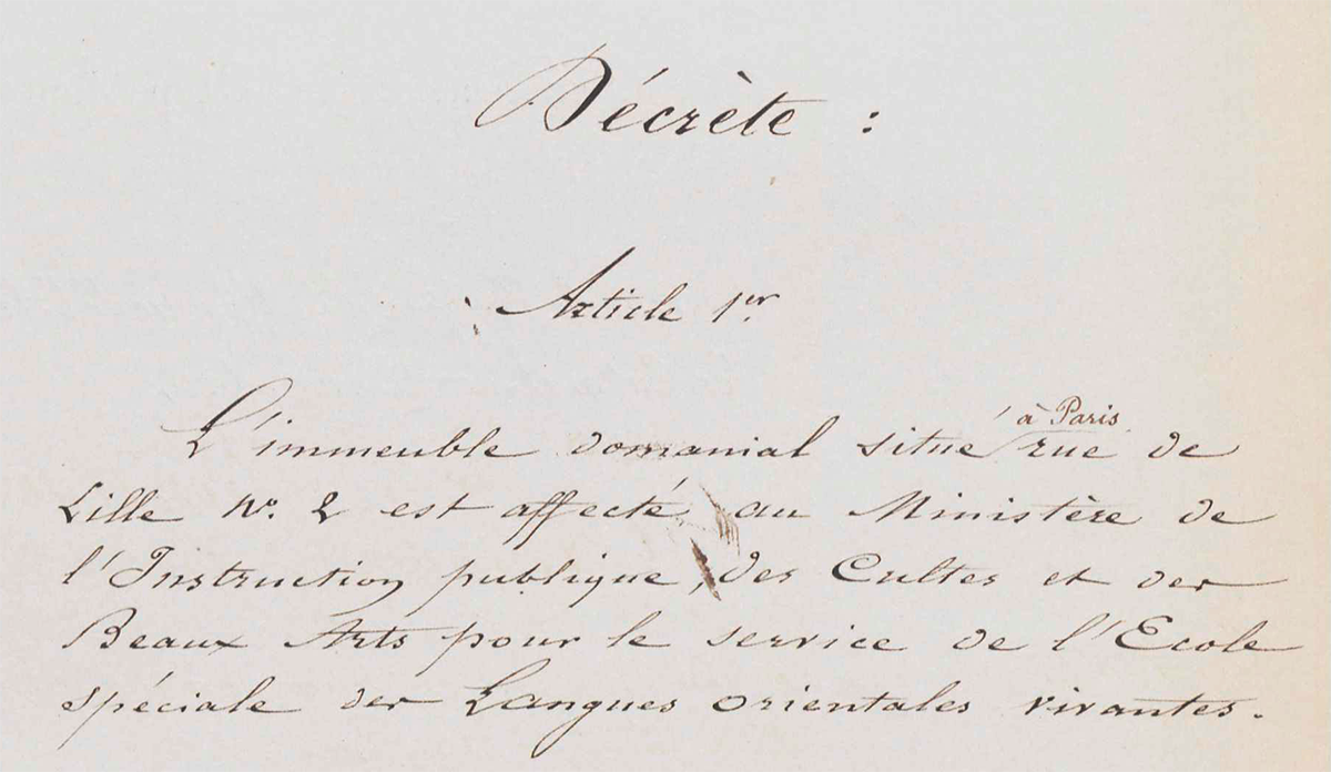 Extrait du décret du 6 septembre 1873
