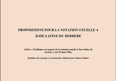 Couverture de l'ouvrage "Notation à base latine du berbère"