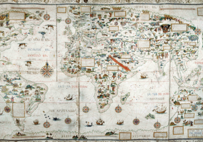 Carte du monde de 1550 par Pierre Desceliers