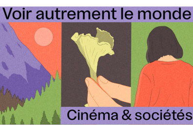 Plusieurs illustrations : un moineau, une montagne, une main tenant une fleur, une femme de dos