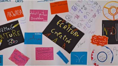 Fresque plurilingue réalisée par des collégiens d'Eure-et-Loir dans le cadre des Cordées de la Réussite