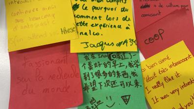 Post_it jaunes, rouges et verts sur lesquels sont écrites des appréciations