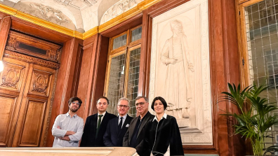 M. Ehsani, réalisateur, L. Koochakzadeh, enseignante en histoire-géographie de l’Iran et en langue persane à l’Inalco, A. Kazerouni, chercheur et maître de conférences à l'ENS, R. Mascagni, doctorant à l'Inalco et P. Advani