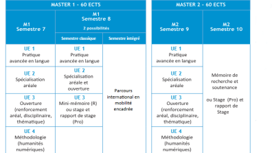 Grille de présentation des UE du master LLCER
