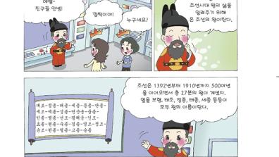 Fig.5-1 : Extrait de l’unité 6 du manuel tome 6 : « Apprenons l’histoire » Rois de la dynastie de Choson (p.61) © 2012, Ministre coréen de l’Éducation nationale