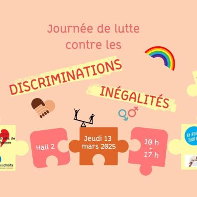 Visuel de l'évènement JVC Discrimination Egalité F-H du 13.03.2025-service REVE