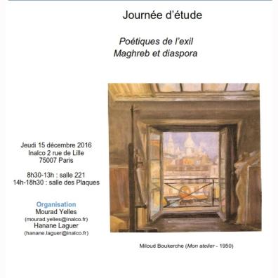 Poétiques de l’exil. Maghreb et diaspora, journée étude.