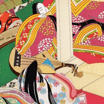 Rouleau tissé du Dit du Genji, Itarô Yamaguchi (1902-2007), MA12236 (détail) 
