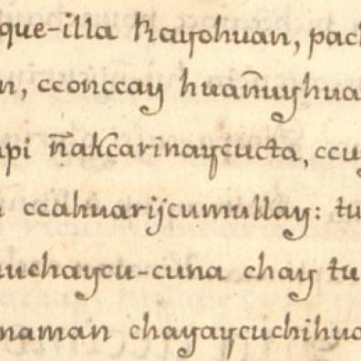 Extrait d'un manuscrit quechuadu début du XIXe siècle