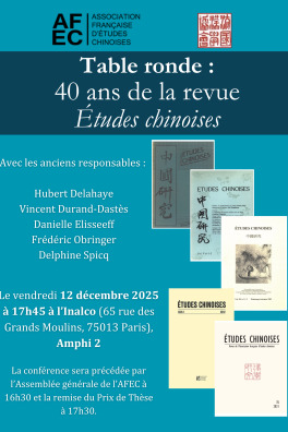 Affiche "40 ans de la revue Études chinoises"