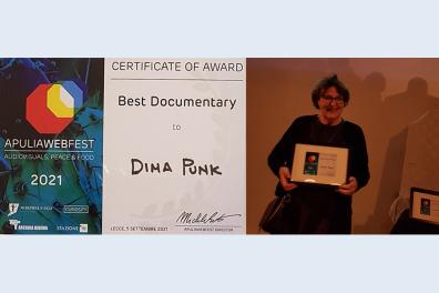 Remise du prix du meilleur film documentaire - Dima Punk (2019) de Dominique Caubet - Apulia Web Fest (Lecce, Italie, 2021)