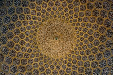 Plafond de la mosquée du Cheikh Lotfallah, Ispahan (Iran)