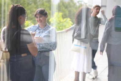 Students on the terrace of the PLC