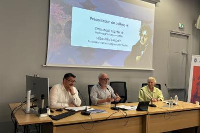 Sébastien Baudoin, Professeur HDR en khâgne (UMR Thalim), Emmanuel Lozerand, professeur (Inalco-Ifrae), Béatrice Didier, professeure émérite à l’ENS, vice-Présidente de la Société Chateaubriand