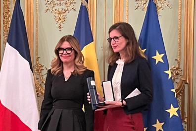 Mme Ioana Bivolaru, Ambassadrice de Roumanie et Delphine Allès, Administratrice provisoire de l'Inalco