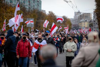Manifestation à Minsk, 25 octobre 2020