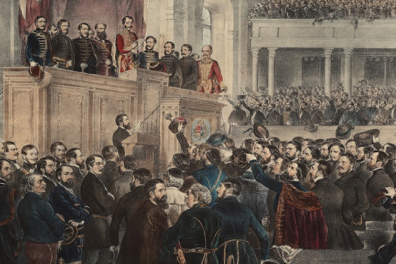 La cérémonie d’ouverture du Parlement hongrois à Pest le 5 juillet 1848