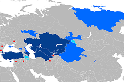 Pays et régions autonomes où une langue turque a un statut officiel ou est parlée à la majorité Peuples turcs