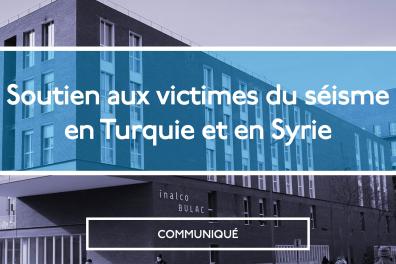 Soutien aux victimes du séisme en Turquie et en Syrie