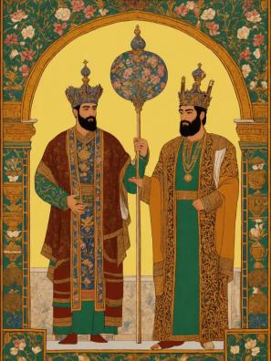 Représentation de deux rois arabes 
