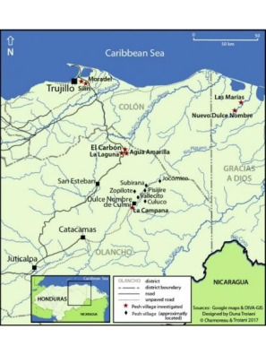 Localisation des villages où est parlé le pesh