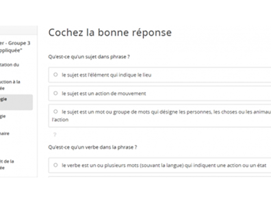 Figure 4 : Exemple d'un module de cours créé par les étudiants de la filière DDL.