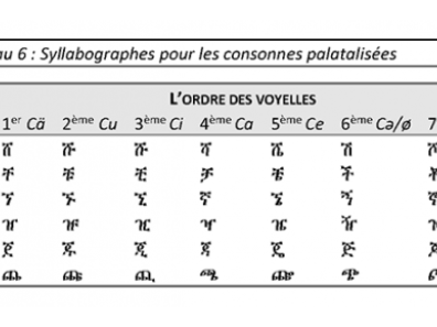 Tableau 6 : Syllabographes pour les consonnes palatalisées