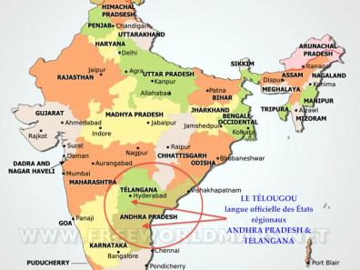 Inde, langues officielles des Etats.