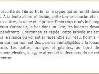 Figure 2: extrait d'une courte histoire rédigée en classe de français (FLE) par un apprenant de niveau avancé