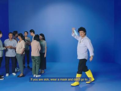 Image extraite du sitcom Phua Chu Kang "Comedians get serious on Covid-19"