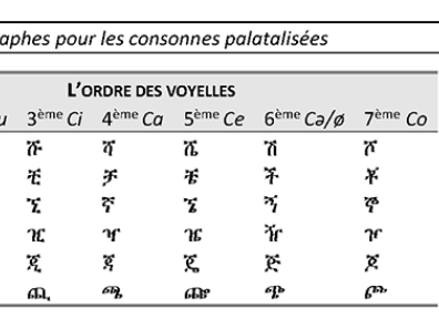 Tableau 6 : Syllabographes pour les consonnes palatalisées