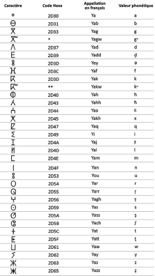 Fig. 5b : tifinagh ‐ Ircam.