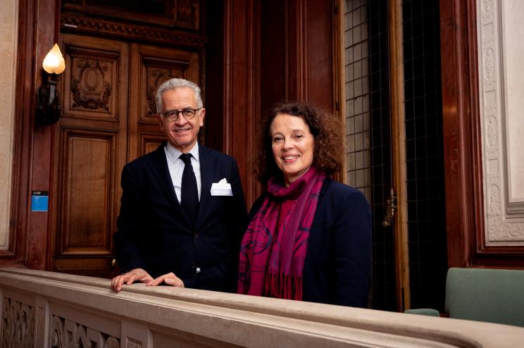 S. E. Mme Sylvie Bermann, et Philippe Advani, président de la Fondation Inalco