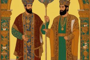 Représentation de deux rois arabes 