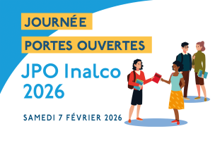 Visuel pour les JPO avec des illustrations d'étudiants 