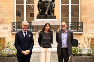 Philippe Advani, Président de la Fondation Inalco, Olivier Bonfait, Président du Comité Français d’Histoire de l’Art (CFHA) et Astrid Pelsez, Chargée des relations institutionnelles et des opérations à la Fondation Inalco