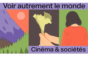 Plusieurs illustrations : un moineau, une montagne, une main tenant une fleur, une femme de dos