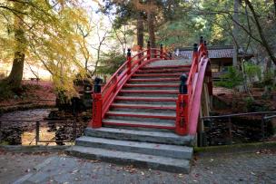 Un pont dans un temple à Shimane