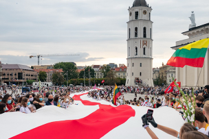 Manifestation à Vilnius (Lituanie) en soutien au Belarus, 2021
